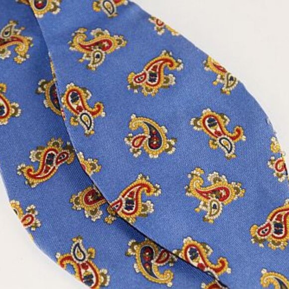 NEW Lanae Joy Silk Adjustable Bow Tie Bowtie / Blue Gold / Privat… - Picture 3 of 4